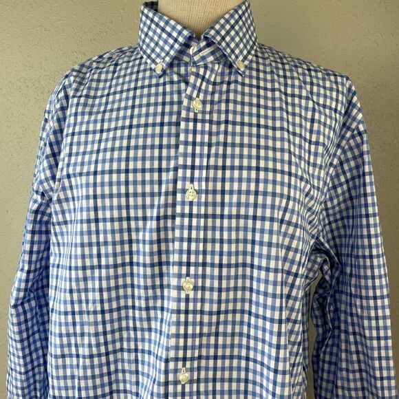 EUC Tommy Hilfiger Mens Long Sleeve Button Down Slim Fit Shirt Sz 16 1/2, 34-35 - Picture 2 of 7